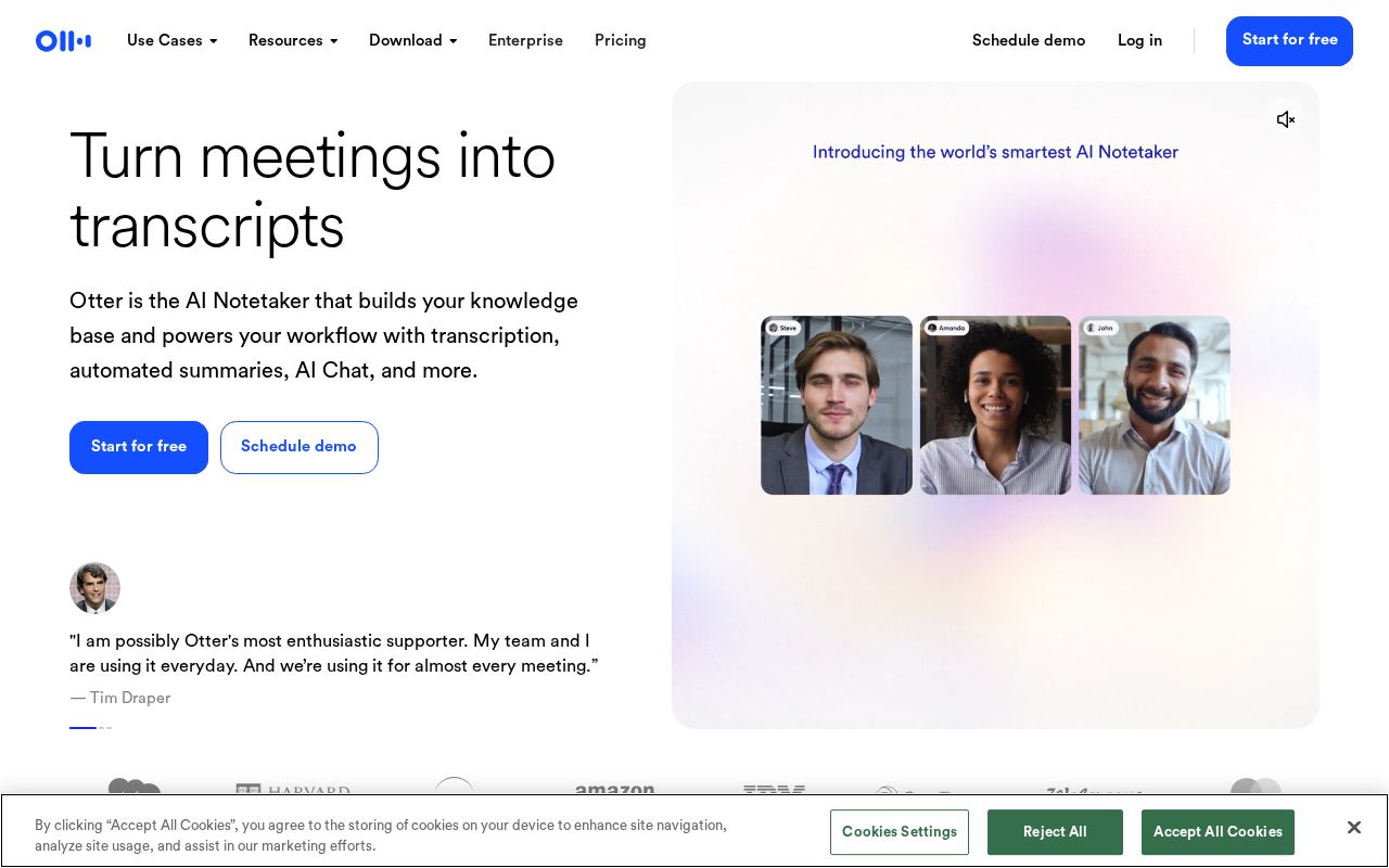 Screenshot of otter.ai