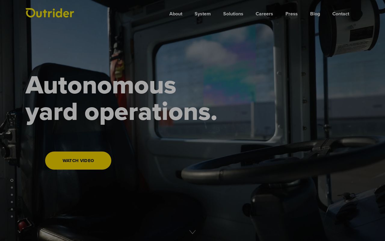 The outrider.ai homepage, first screen