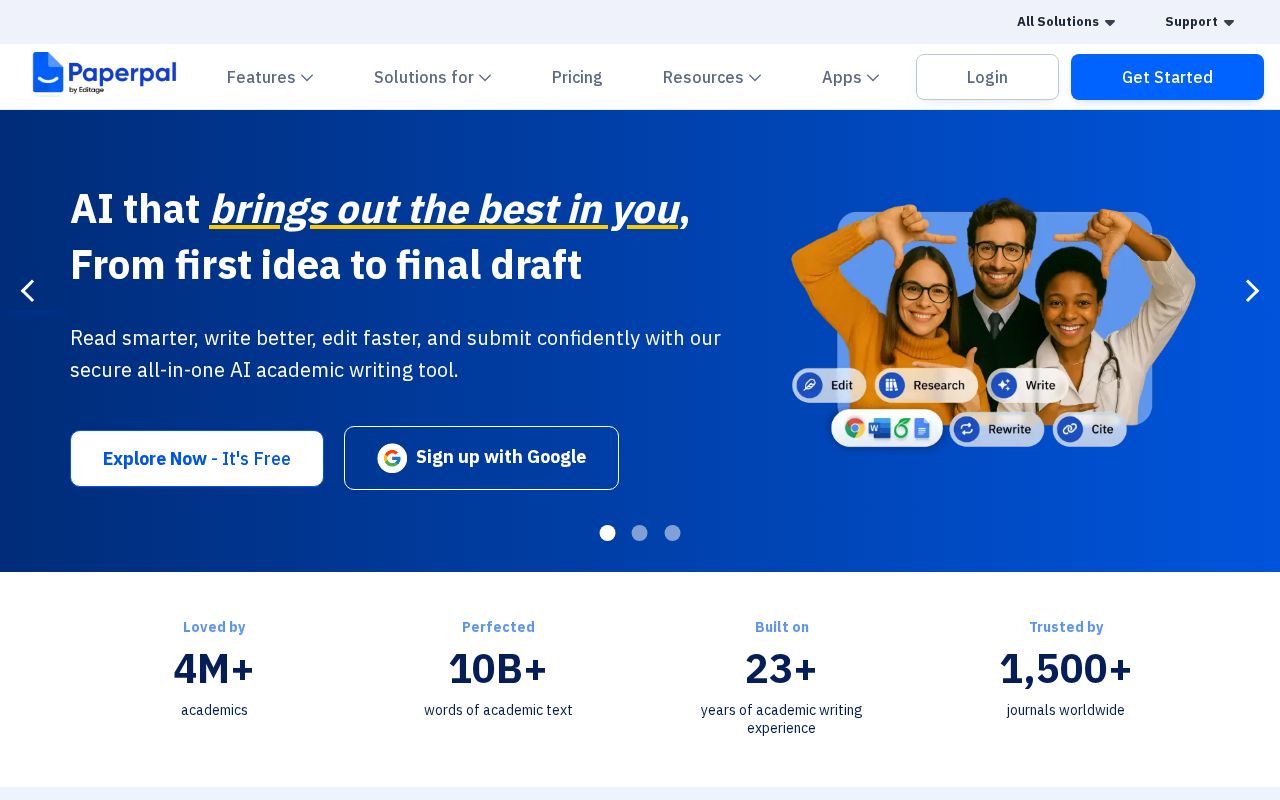 Screenshot of paperpal.com