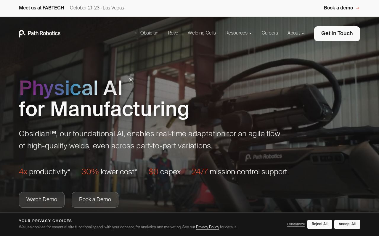 The path-robotics.com homepage, first screen