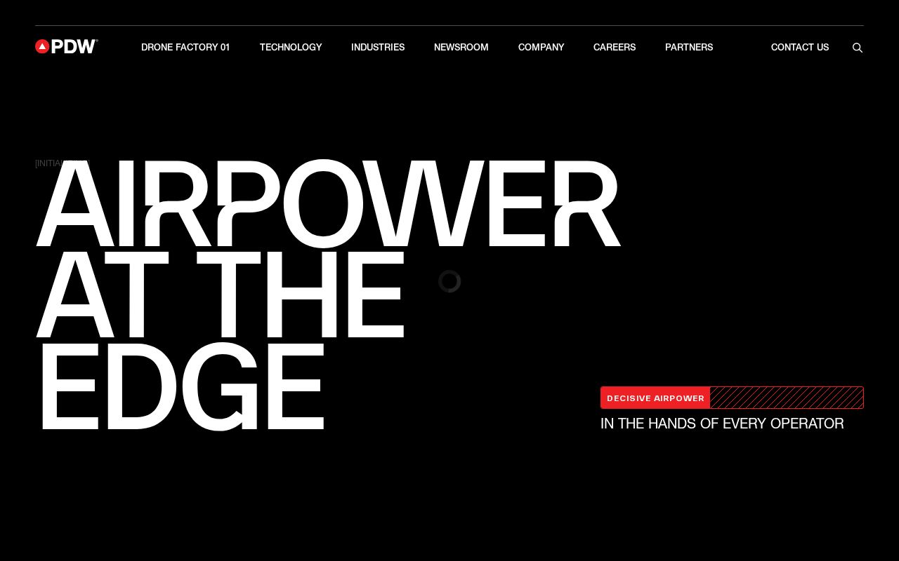 The pdw.ai homepage, first screen