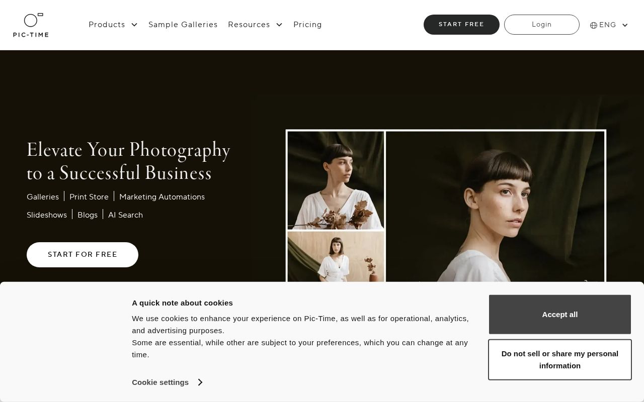 Screenshot of pic-time.com