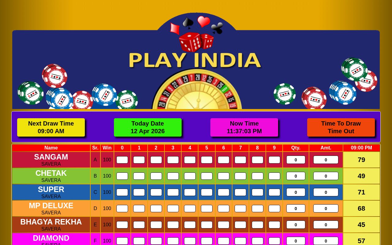 Screenshot of playindialottery.com