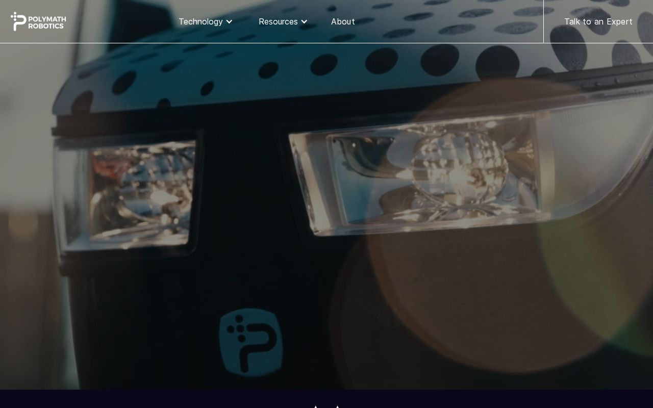 The polymathrobotics.com homepage, first screen