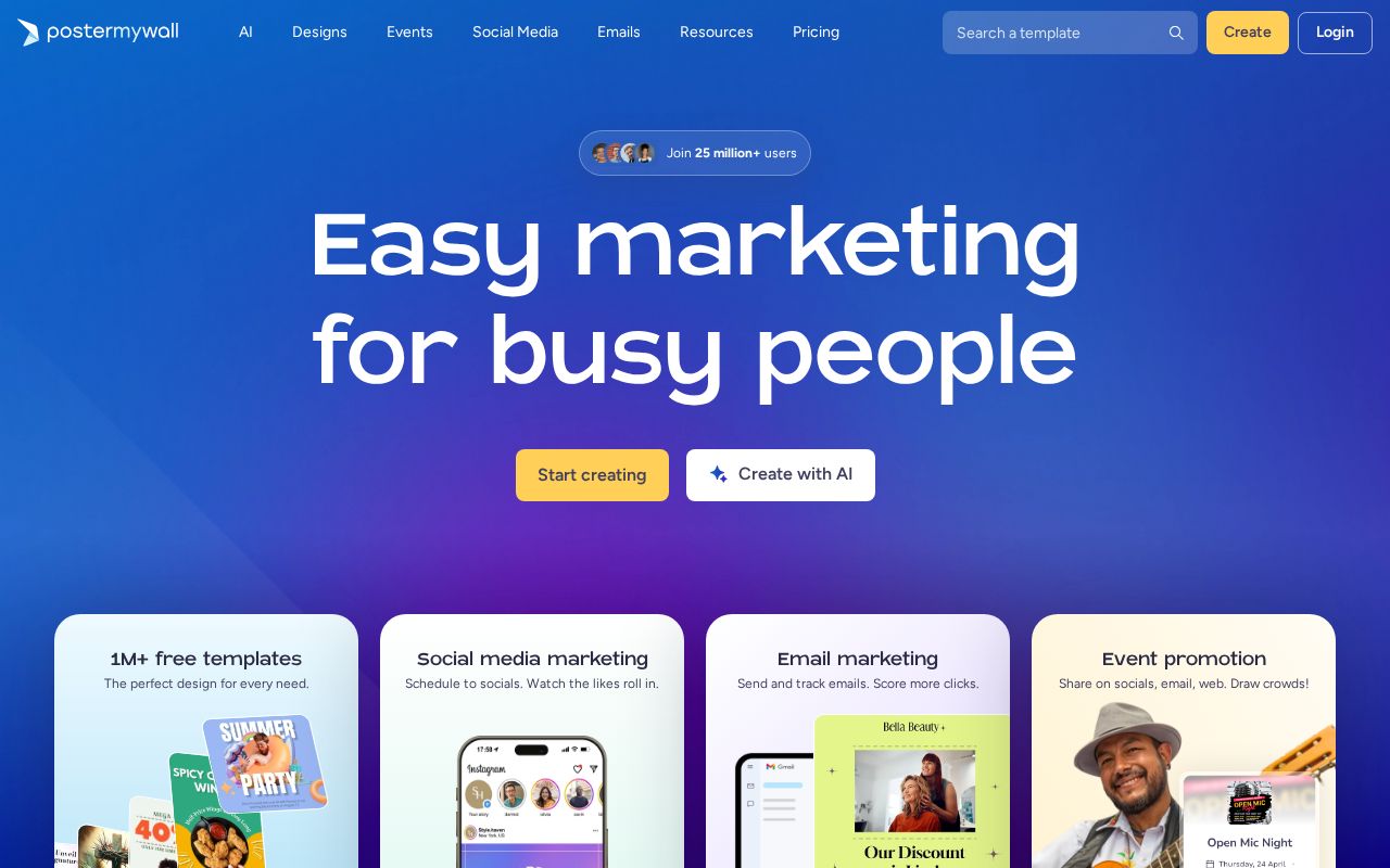 Screenshot of postermywall.com