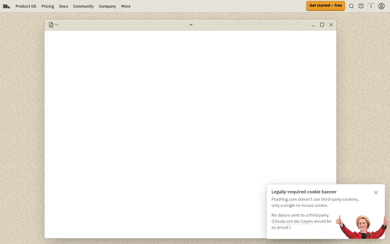 Screenshot of posthog.com