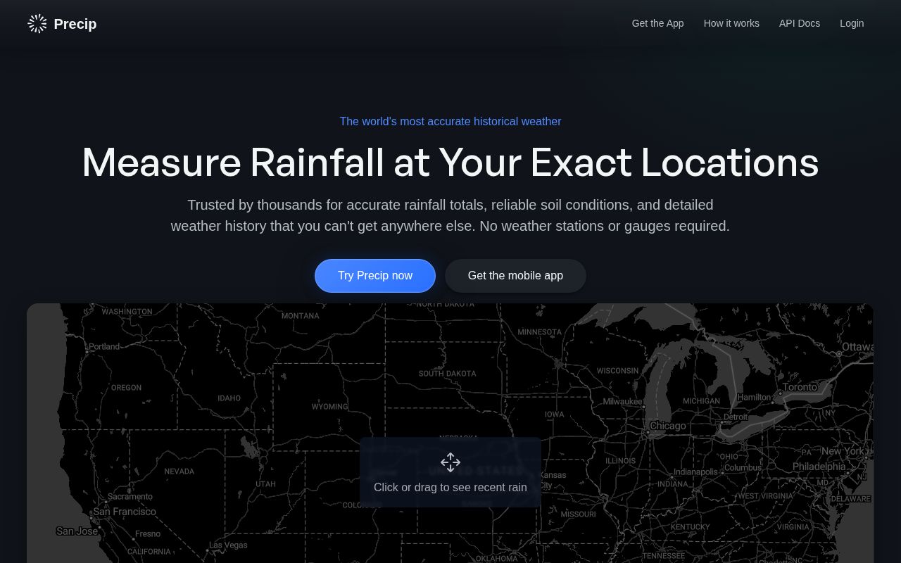 Screenshot of precip.ai