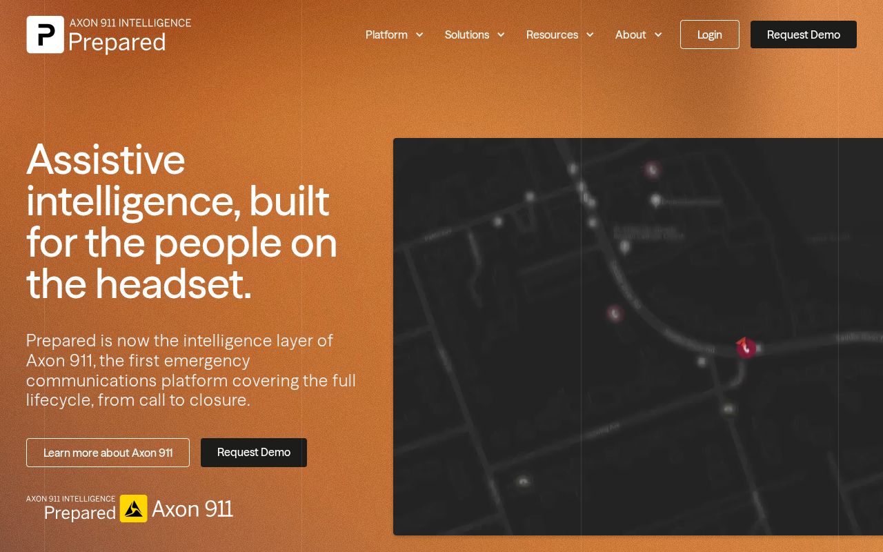 The prepared911.com homepage, first screen