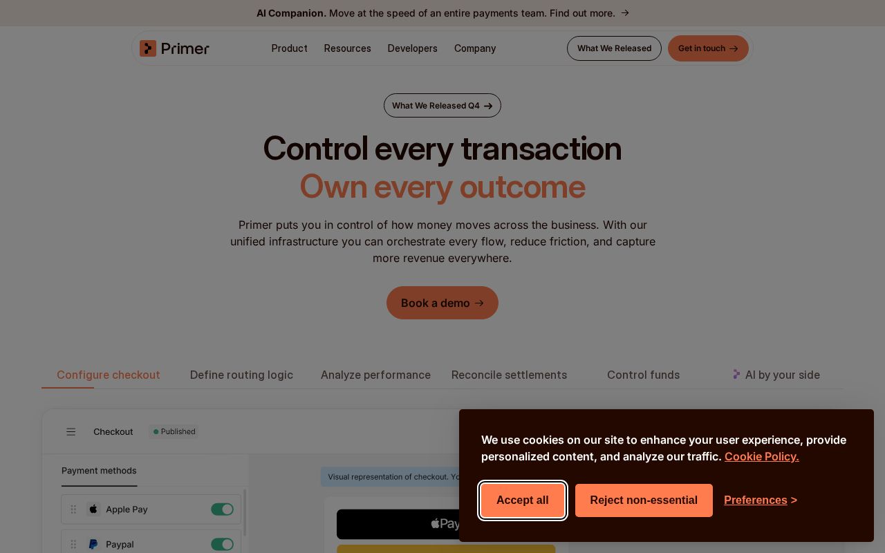 Screenshot of primer.io