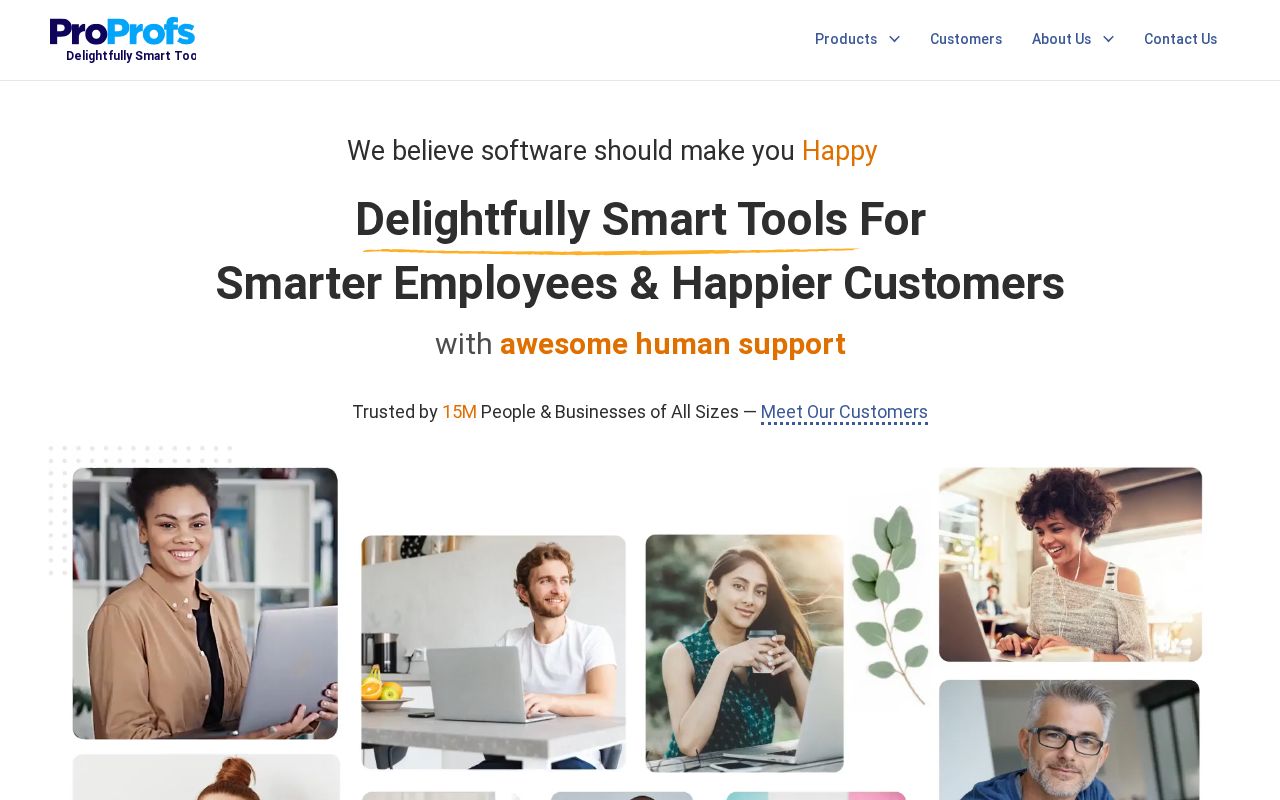 Screenshot of proprofs.com