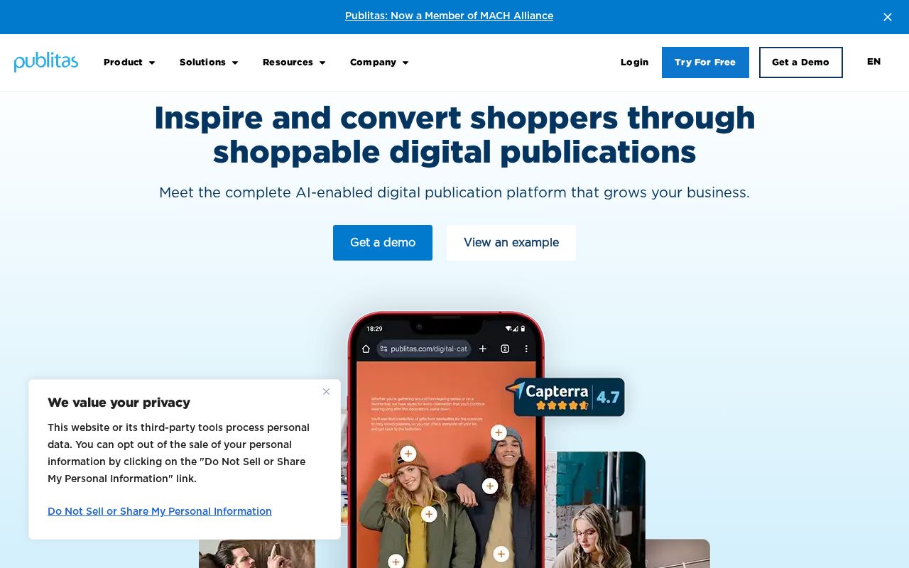 Screenshot of publitas.com