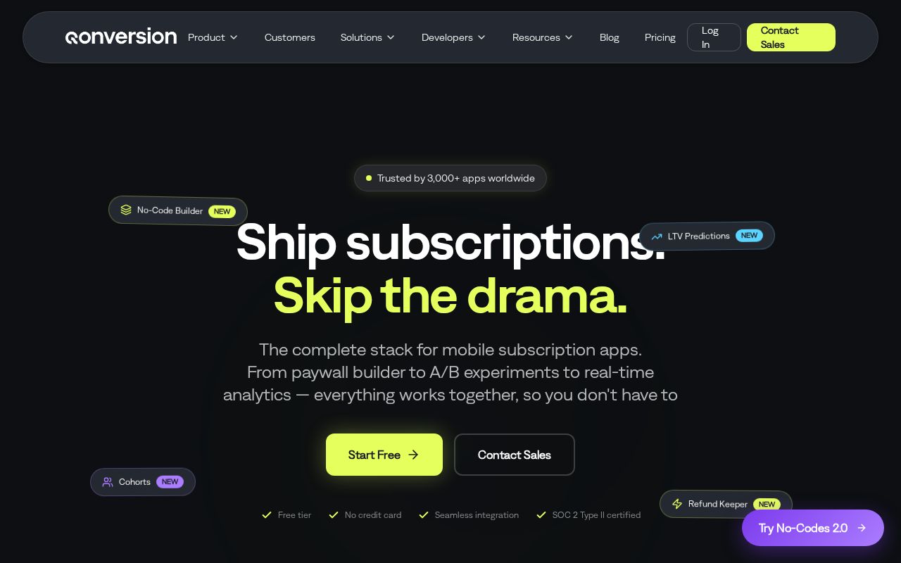 Screenshot of qonversion.io