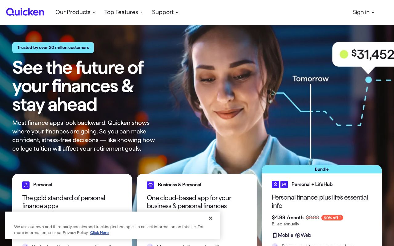 Screenshot of quicken.com