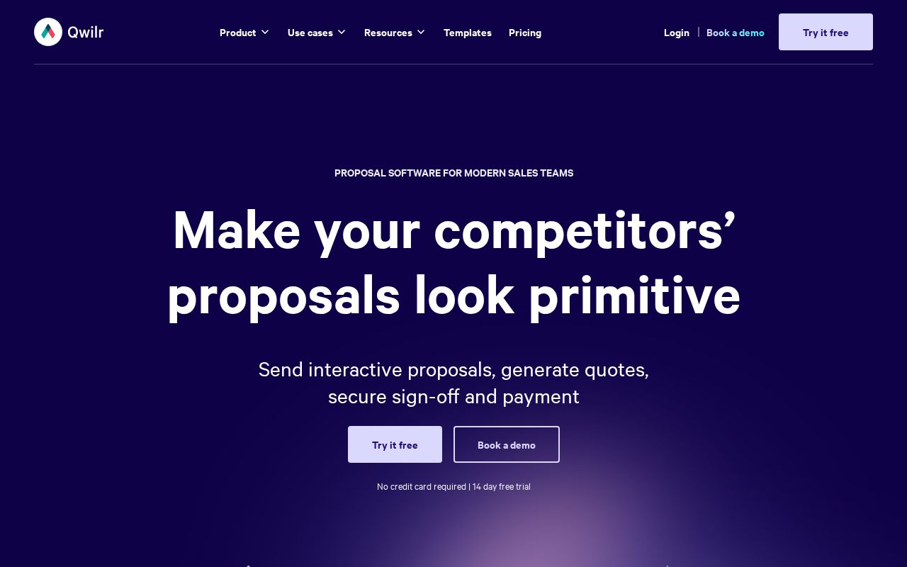 Screenshot of qwilr.com