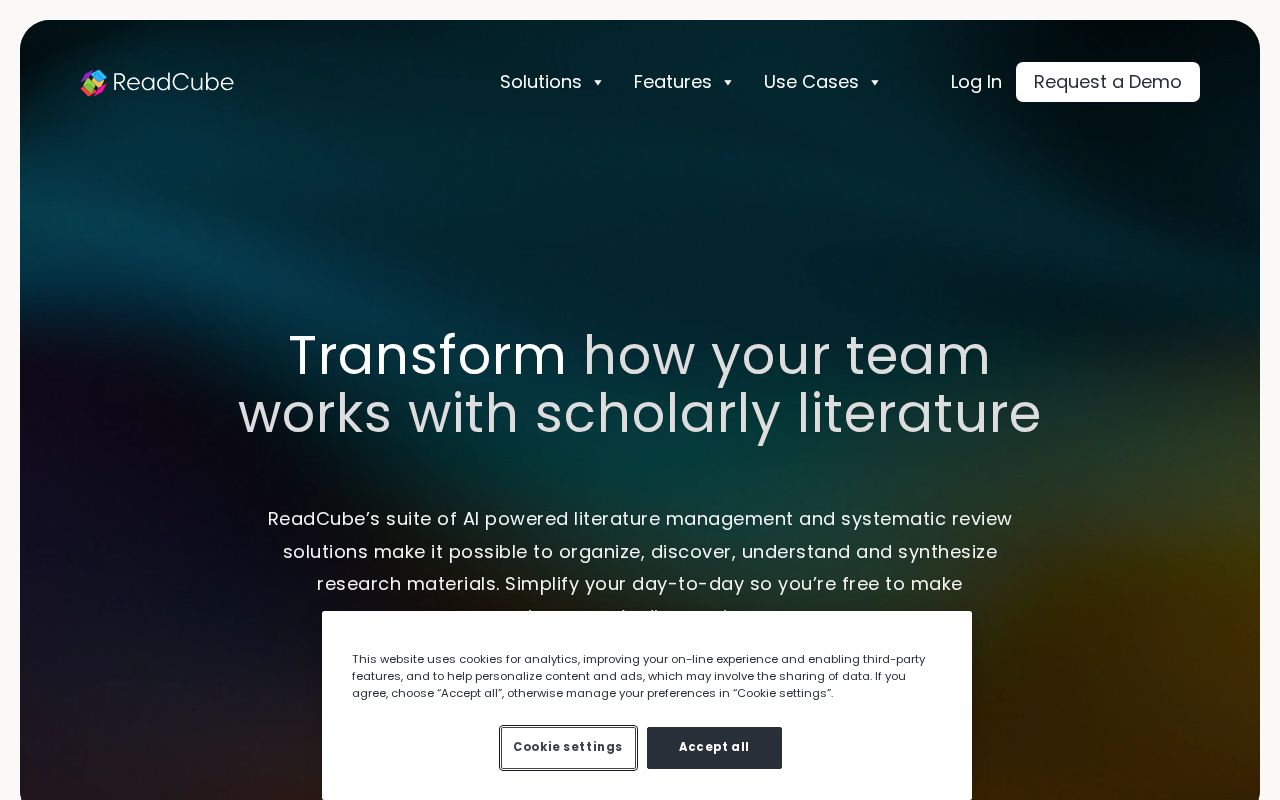 Screenshot of readcube.com