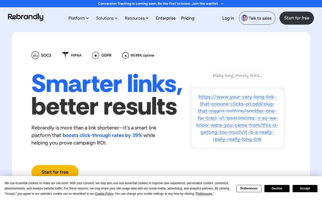 Screenshot of rebrandly.com