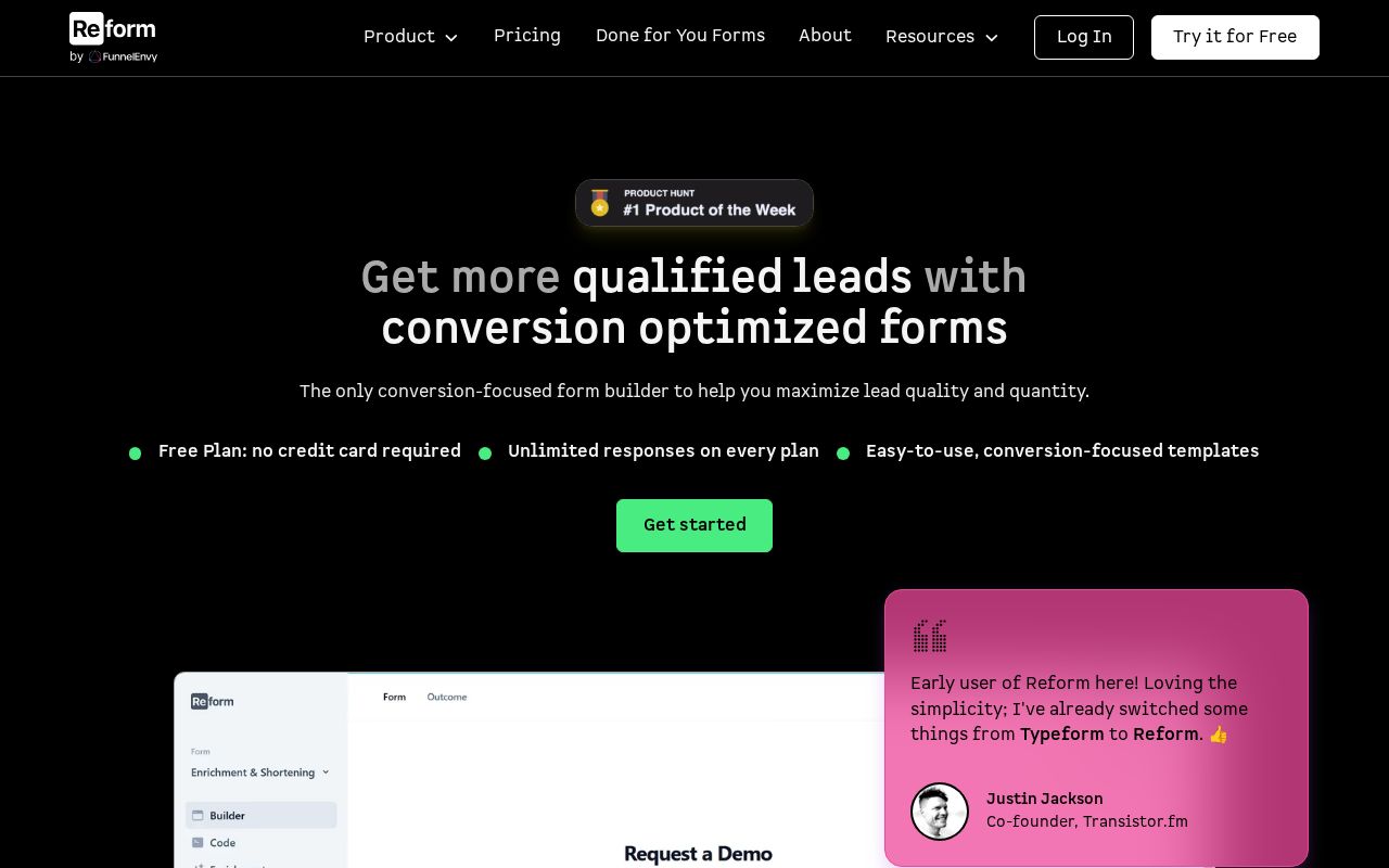 Screenshot of reform.app