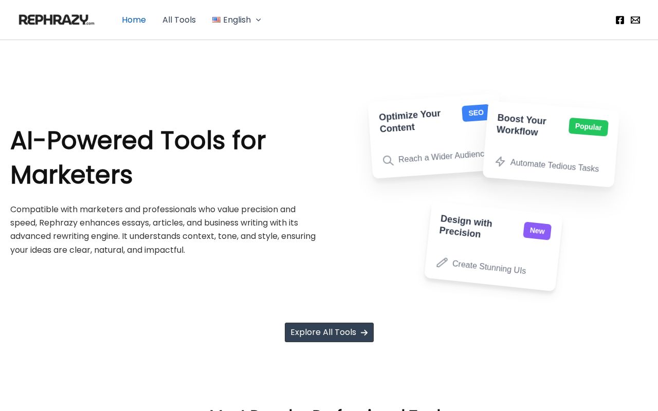 Screenshot of rephrazy.com