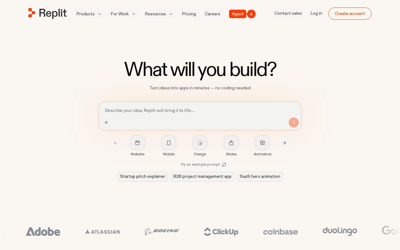 Screenshot of replit.com