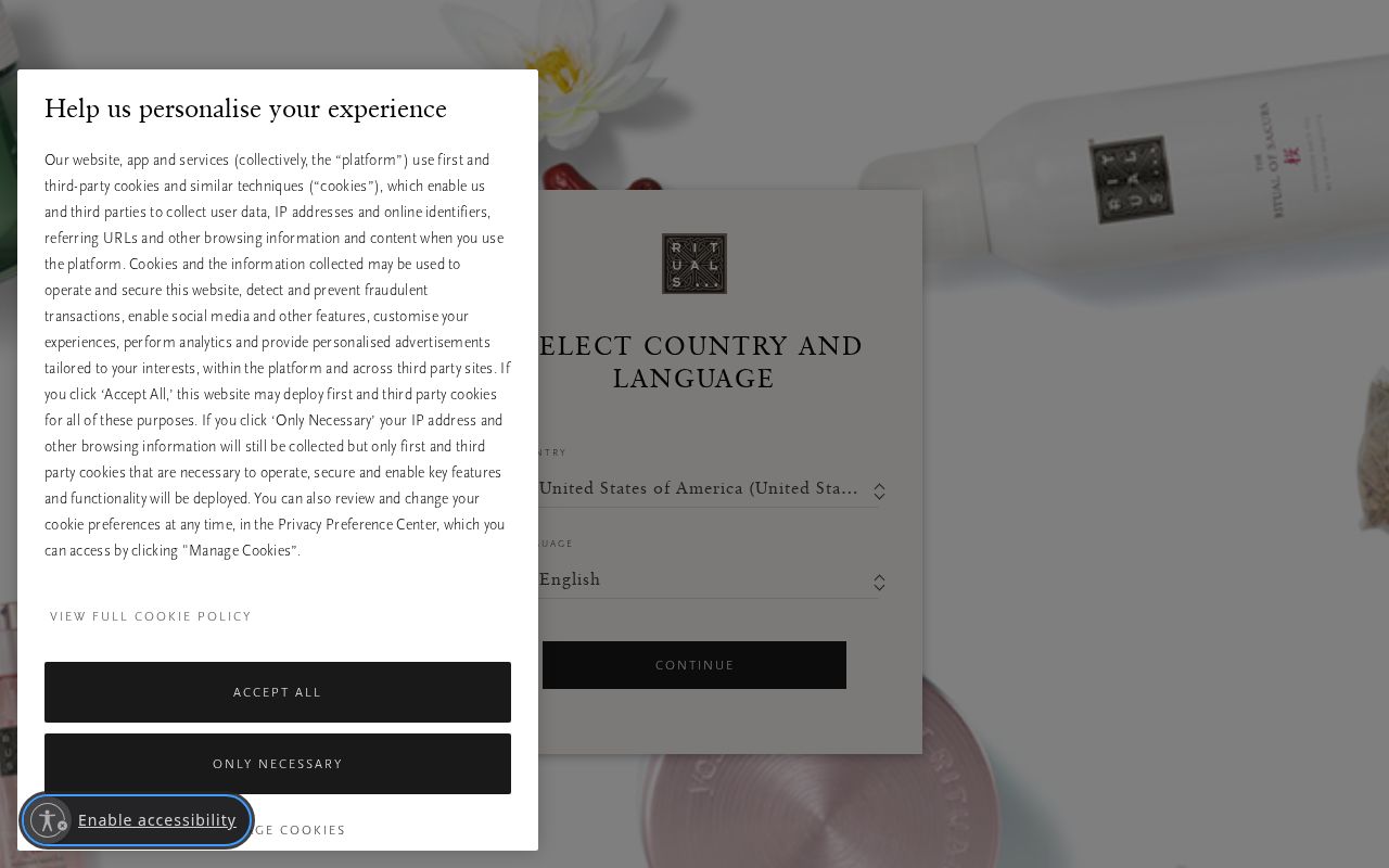 Screenshot of rituals.com