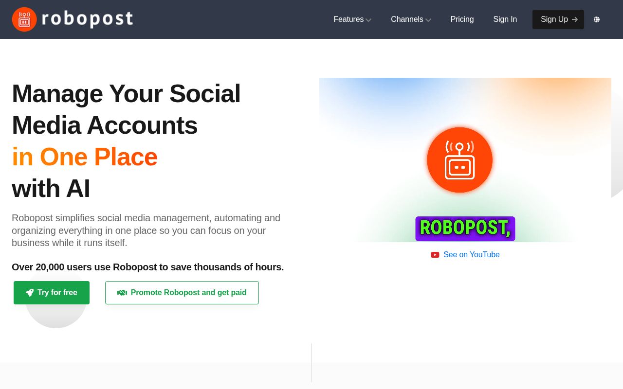 Screenshot of robopost.app