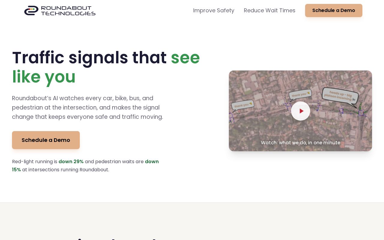 The roundabout.tech homepage, first screen