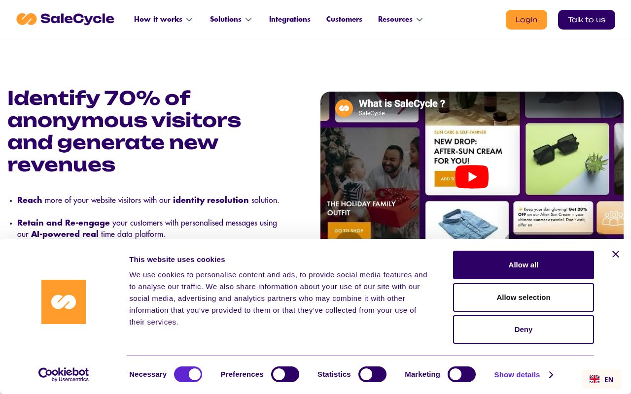 Screenshot of salecycle.com
