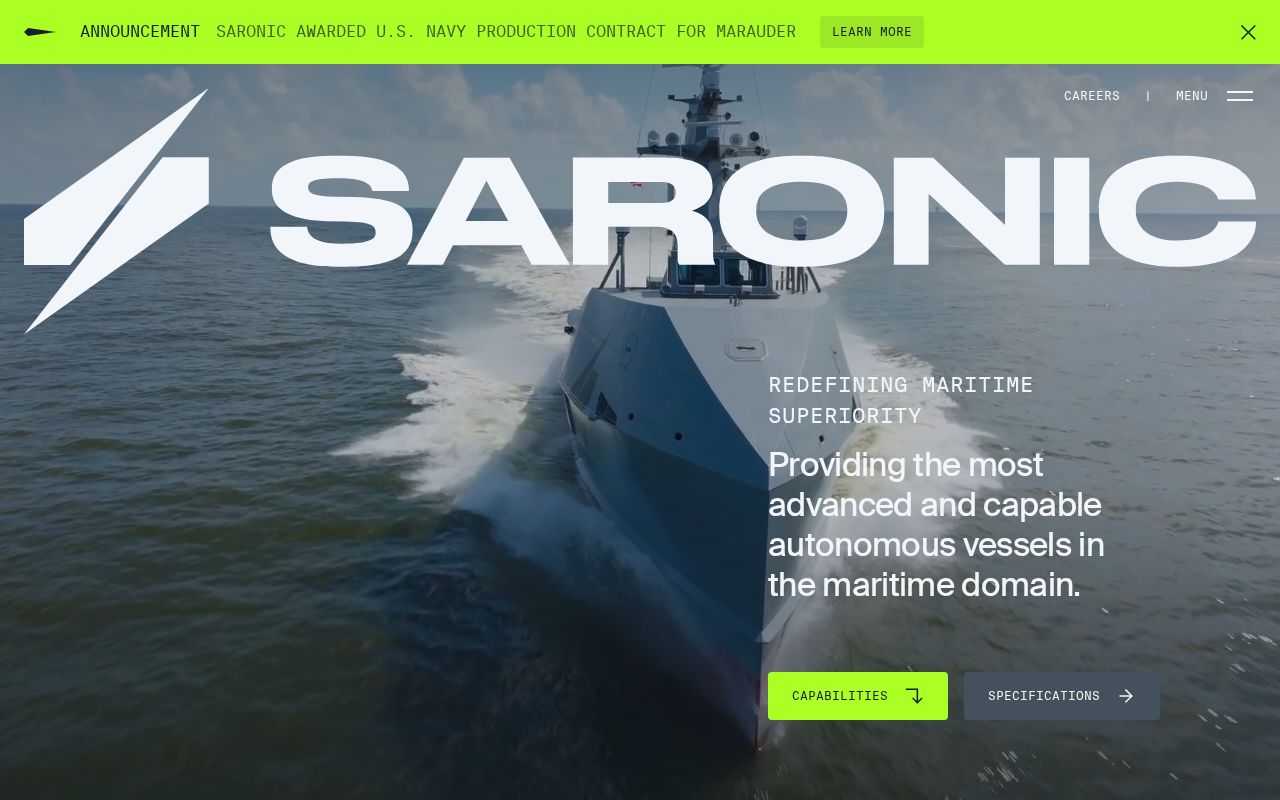 Screenshot of saronic.com