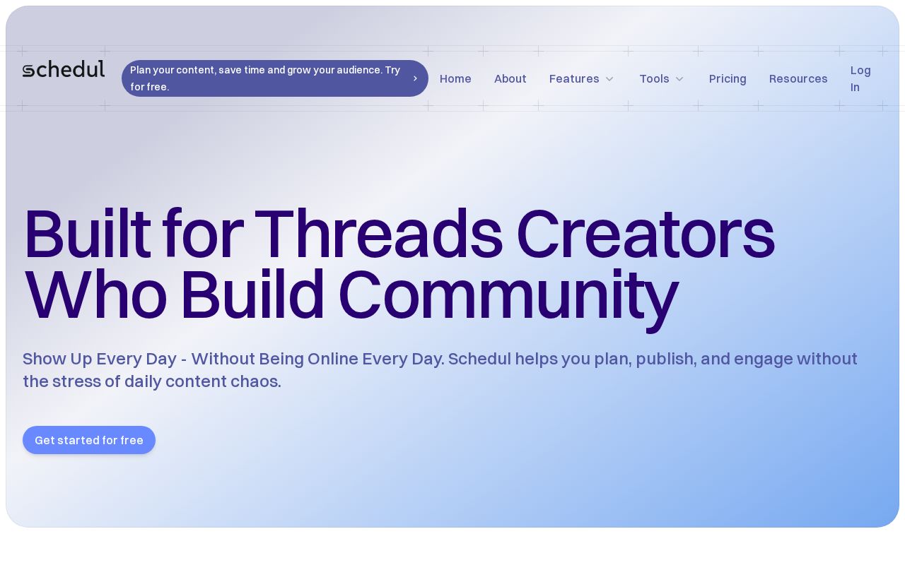 Screenshot of schedulethreads.com