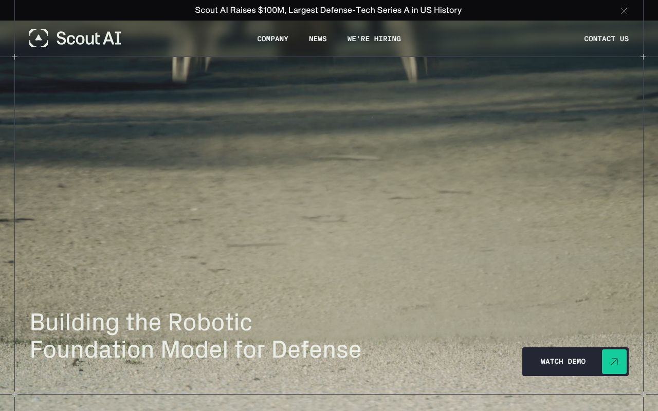 The scoutco.ai homepage, first screen