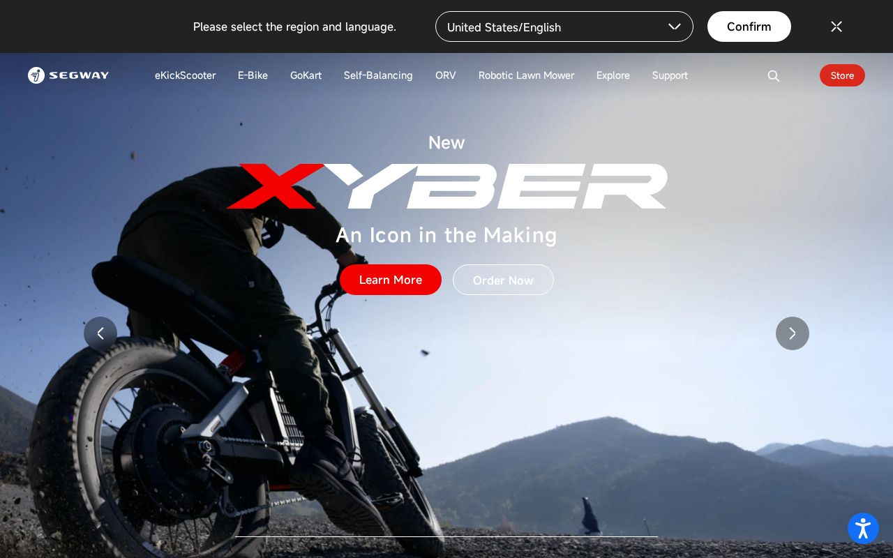 Screenshot of segway.com