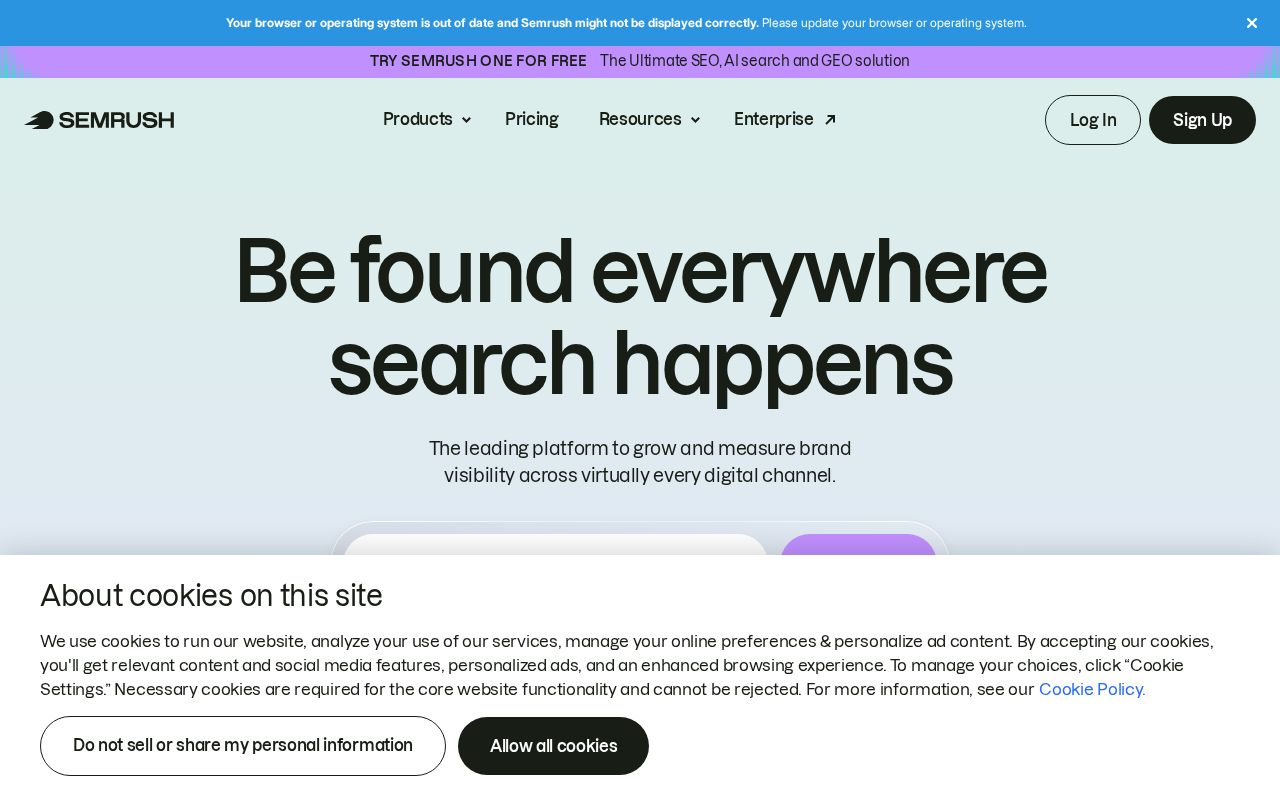 Screenshot of semrush.com