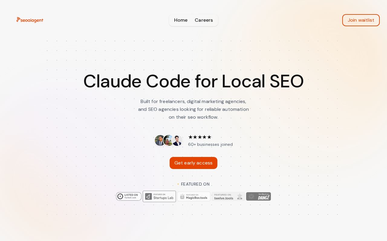 Screenshot of seoaiagent.ai