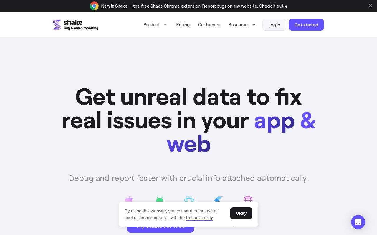 Screenshot of shakebugs.com
