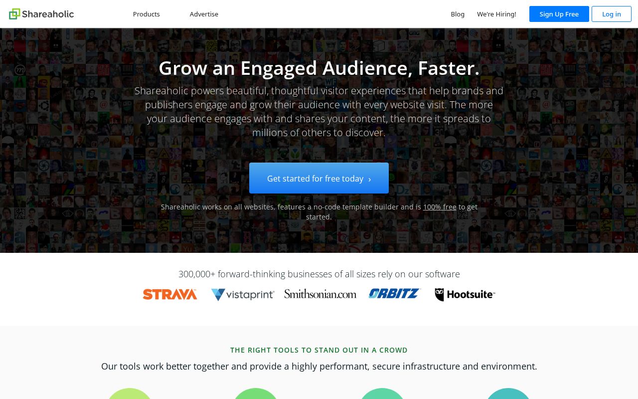 Screenshot of shareaholic.com