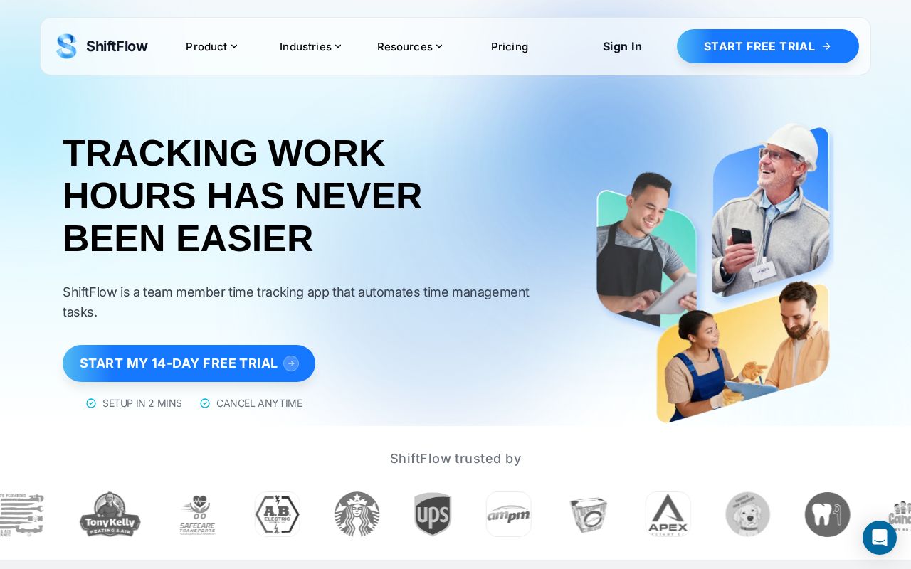 Screenshot of shiftflow.app