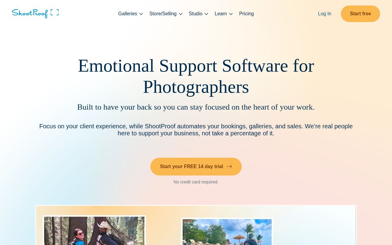 Screenshot of shootproof.com