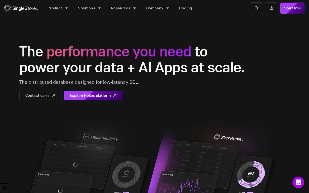 Screenshot of singlestore.com