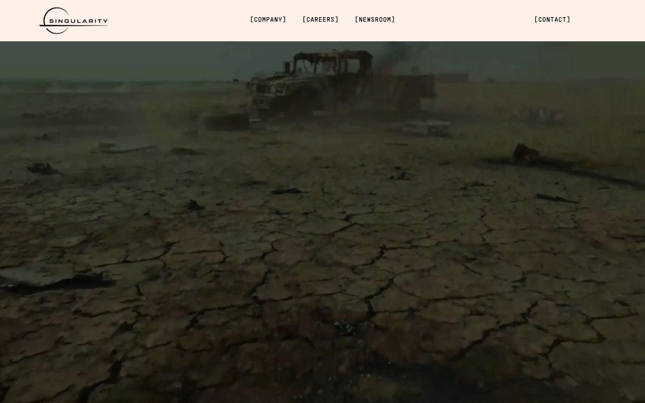 The singularityus.com homepage, first screen