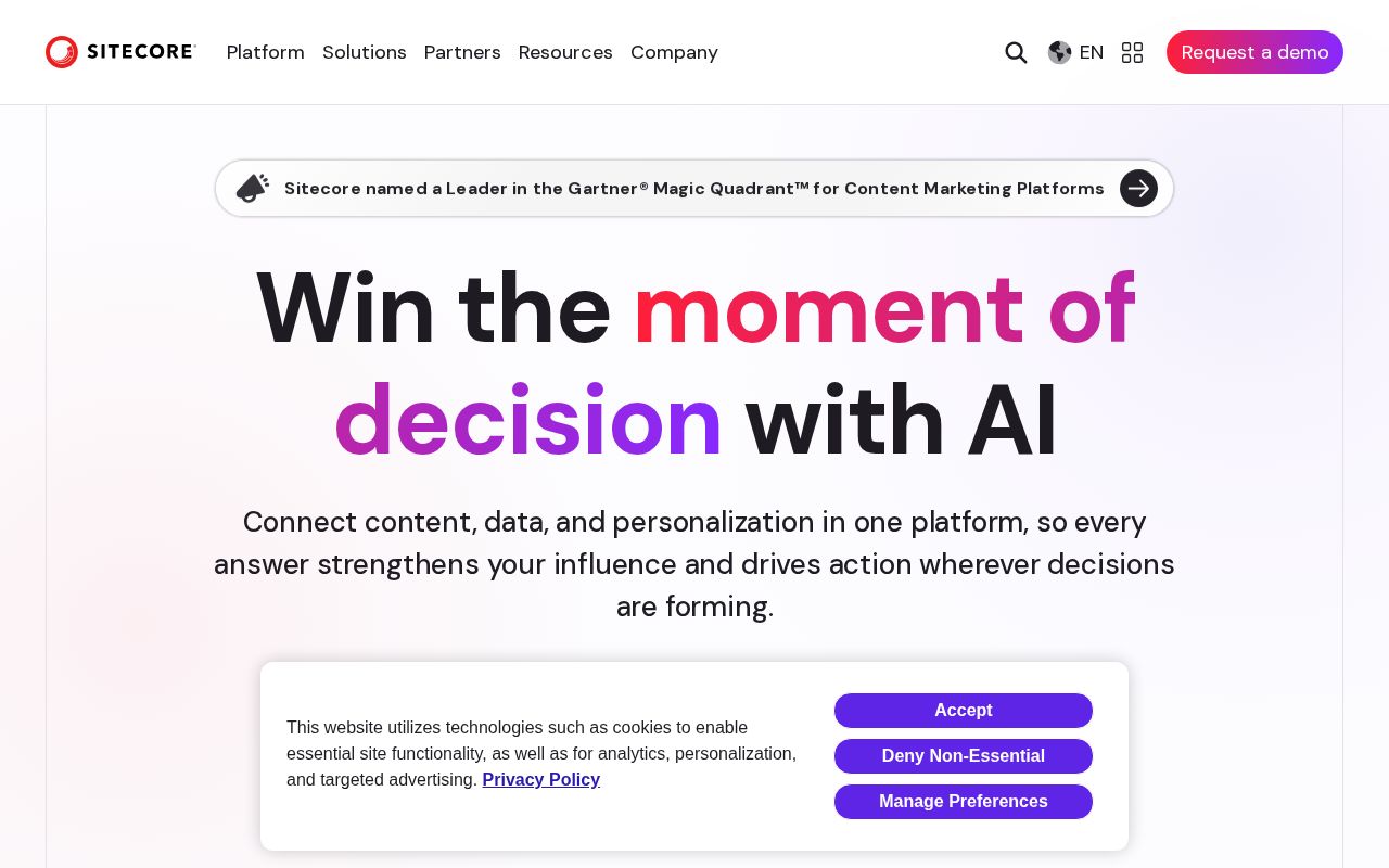 Screenshot of sitecore.com