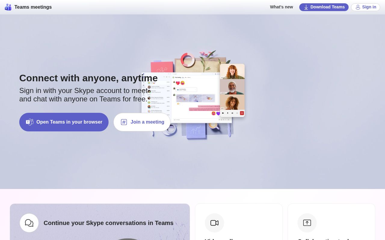 Screenshot of skype.com