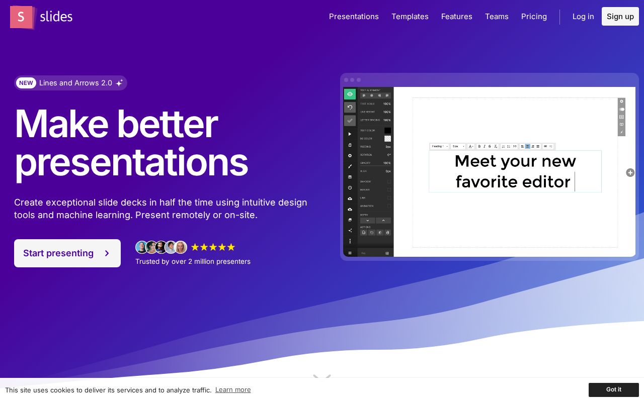 Screenshot of slides.com