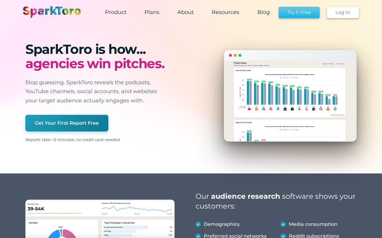 Screenshot of sparktoro.com