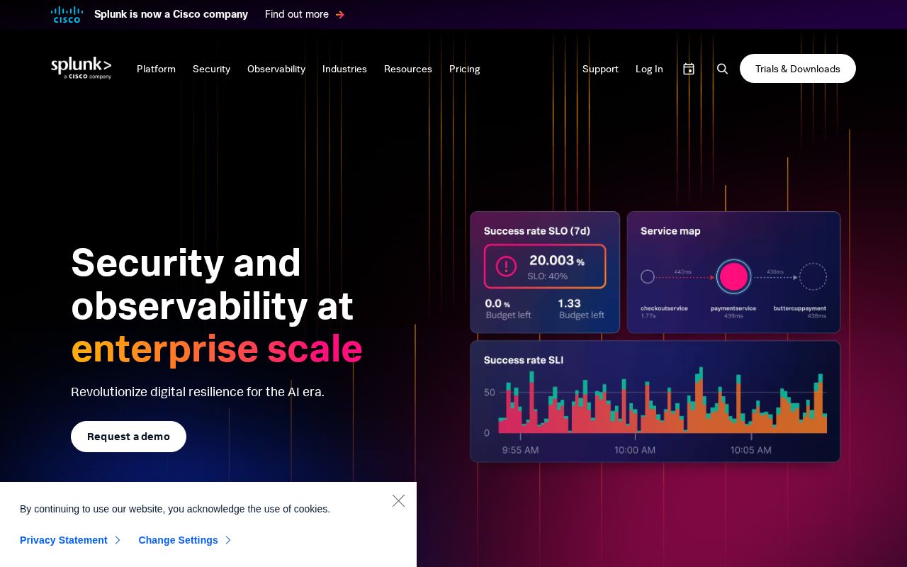 Screenshot of splunk.com