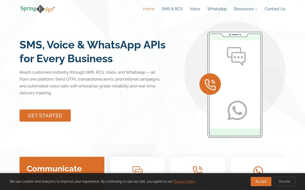 Screenshot of springedge.com