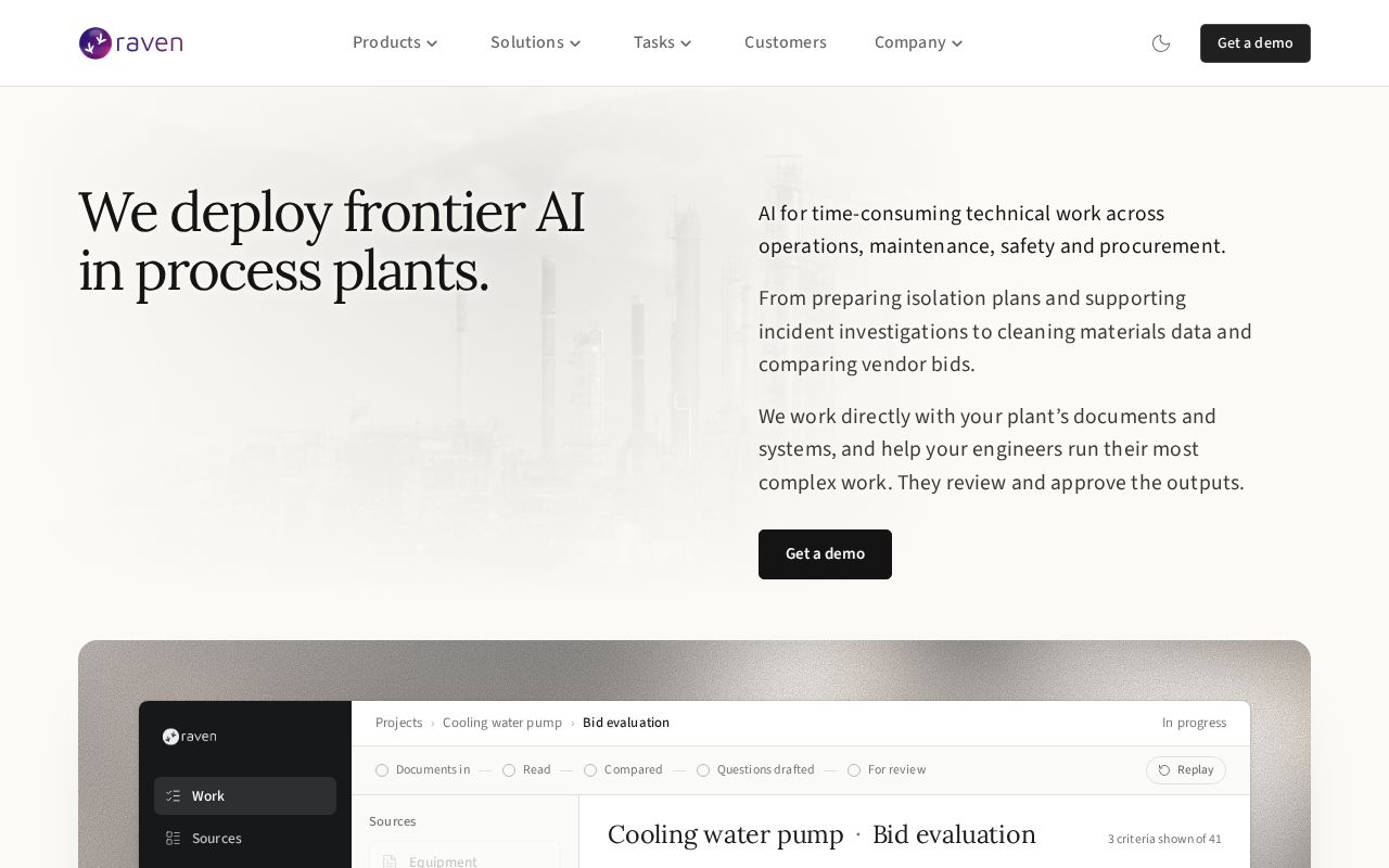 The startraven.com homepage, first screen
