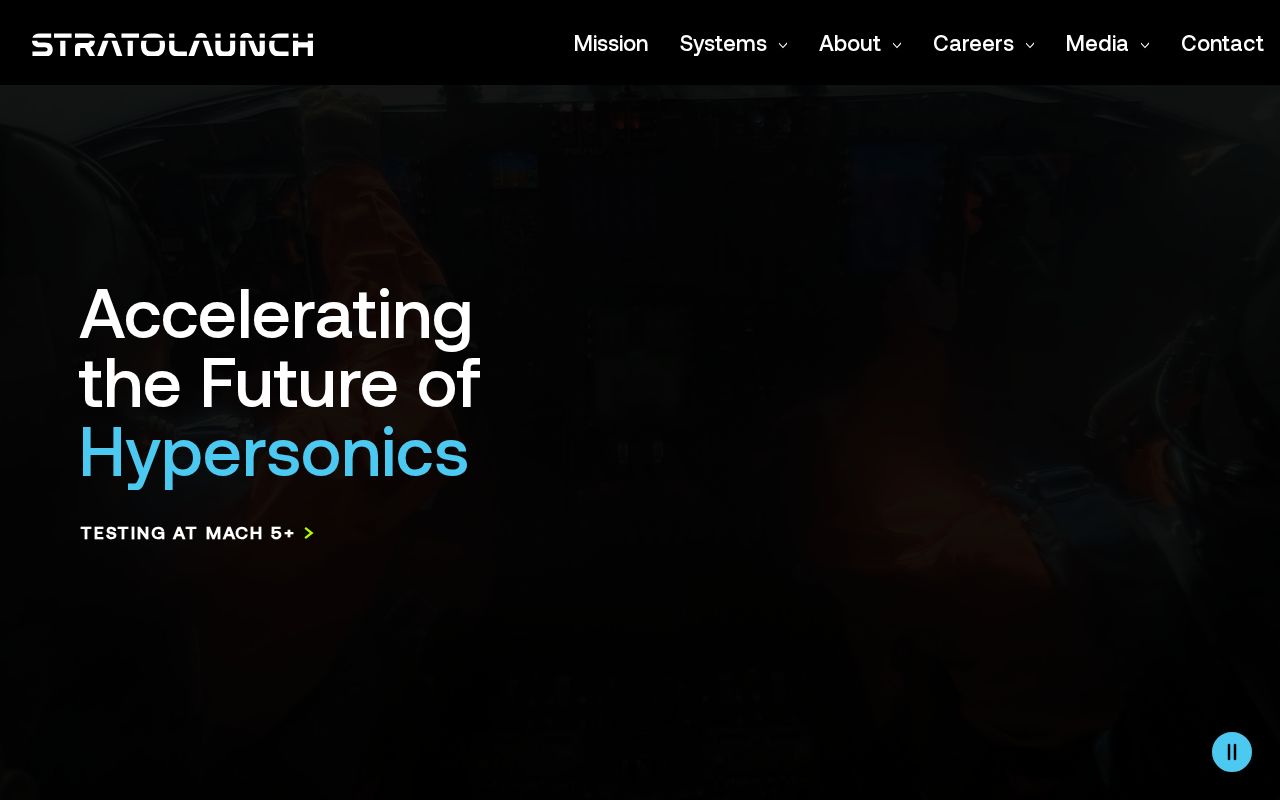 The stratolaunch.com homepage, first screen