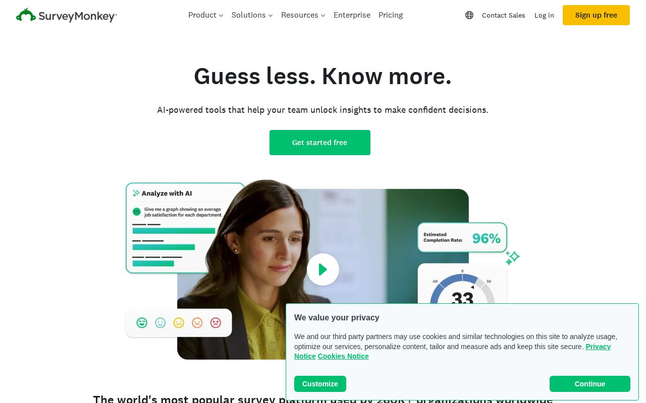 Screenshot of surveymonkey.com