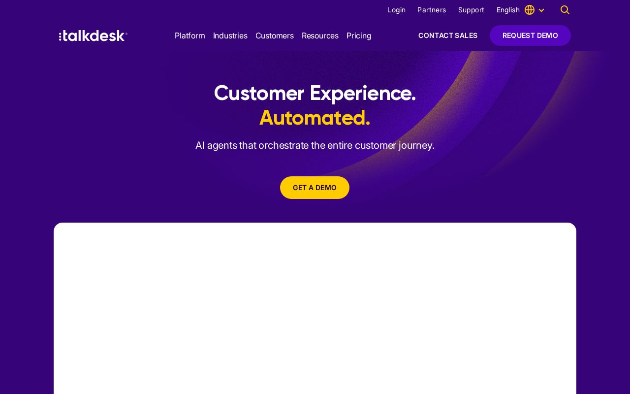 Screenshot of talkdesk.com