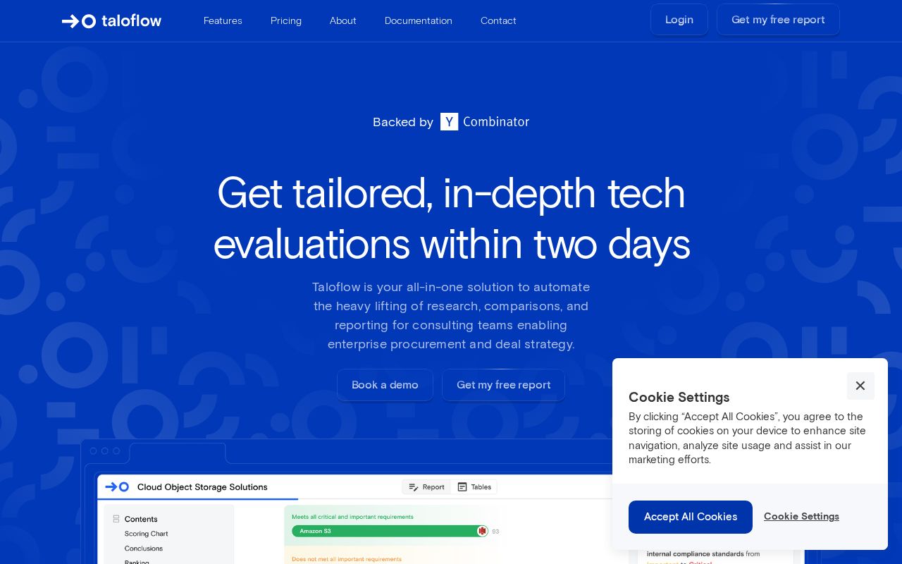 Screenshot of taloflow.ai